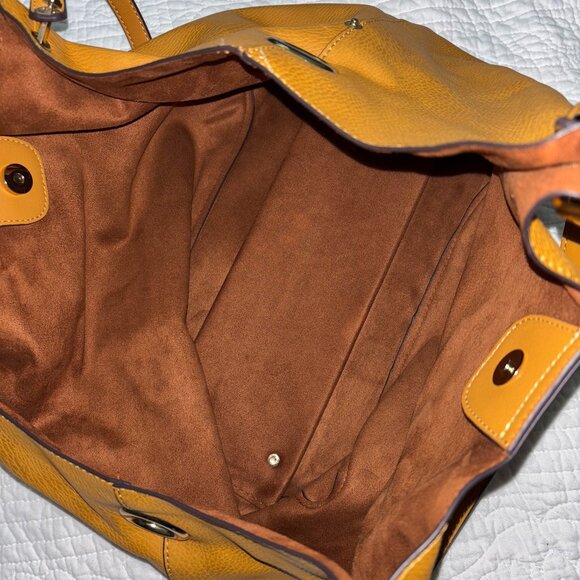 Sondra Roberts Large Double Handled Soft Pebbled Vegan Leather Hobo Purse - Picture 5 of 11